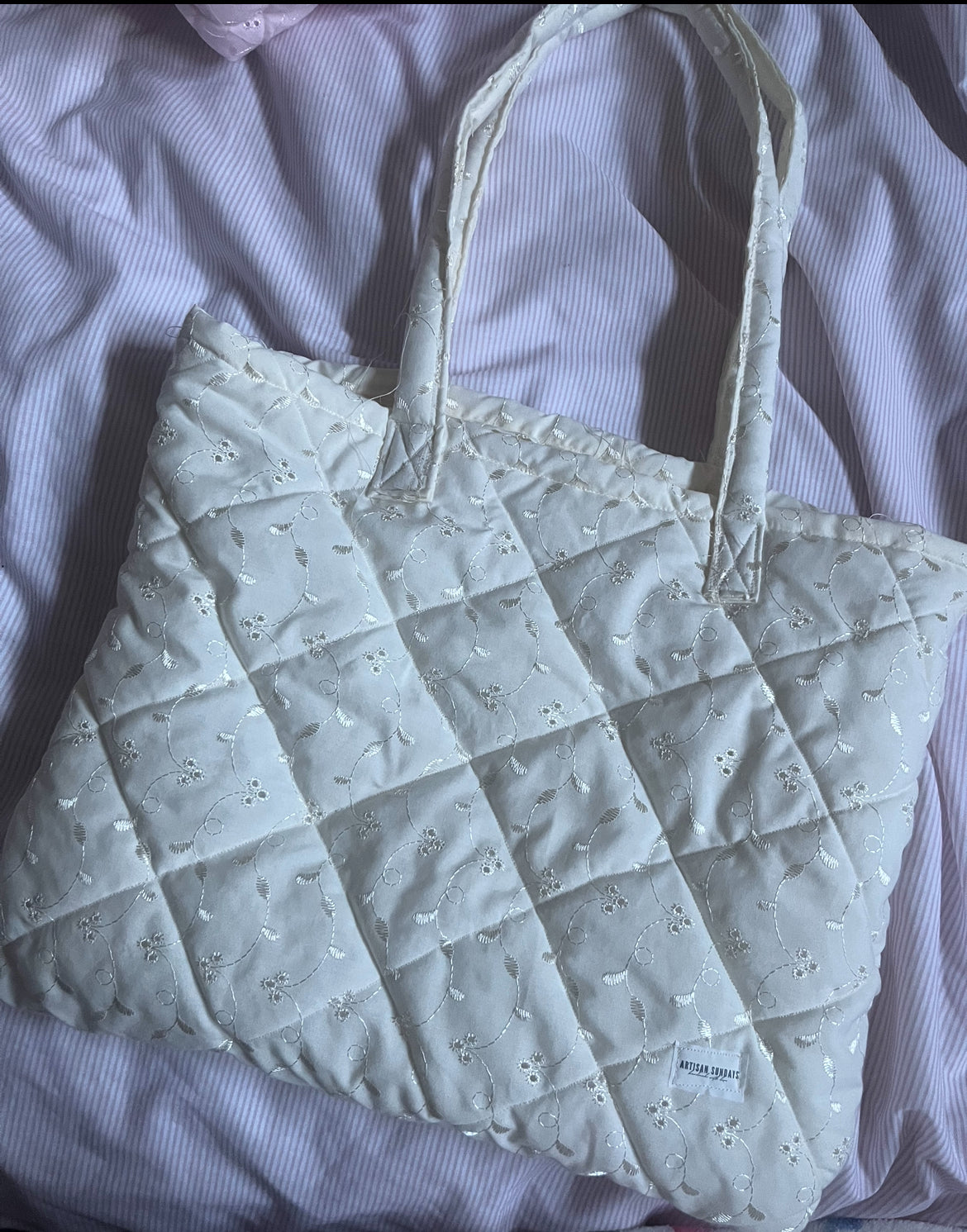 Quilted Tote Bag Yellow