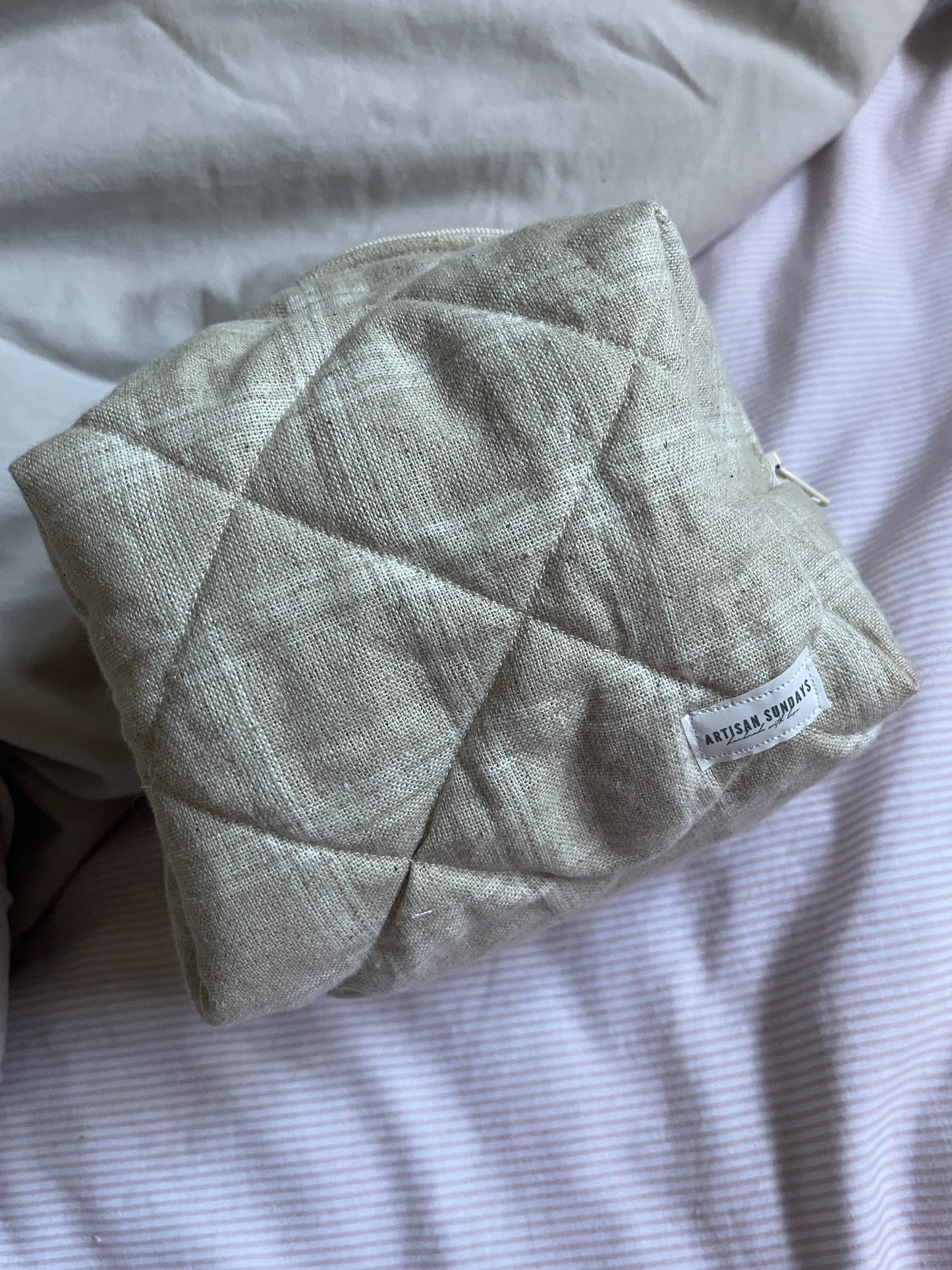 Quilted Make-up Bag Checked