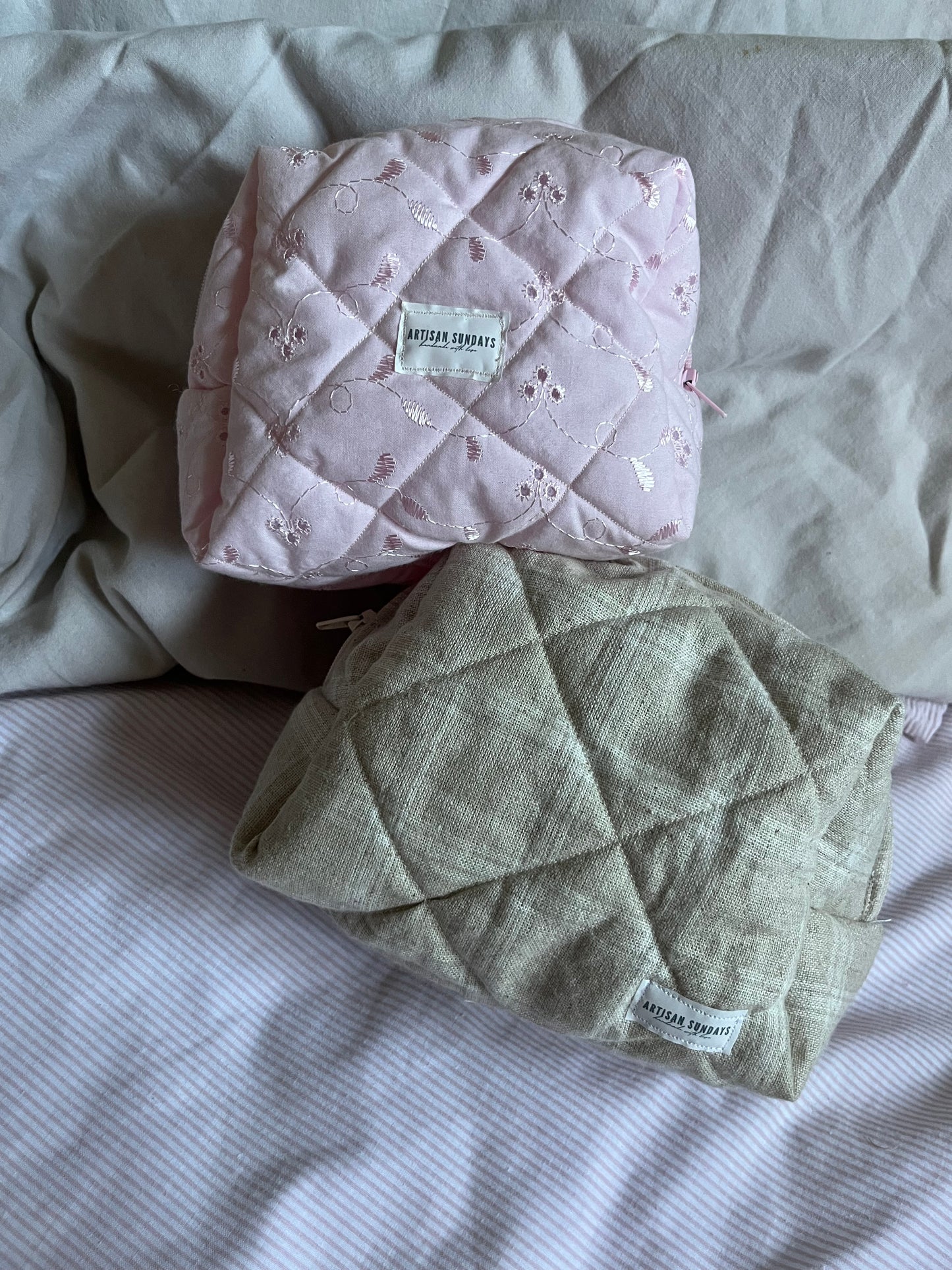 Quilted Make-up Bag Pink