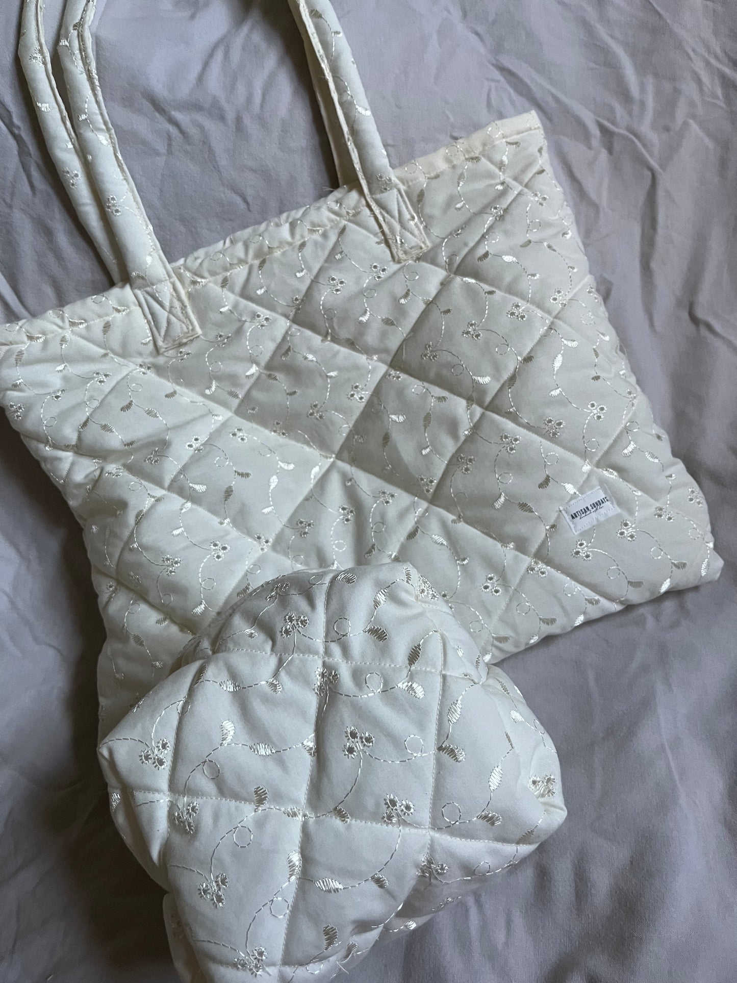 Quilted Tote Bag Yellow