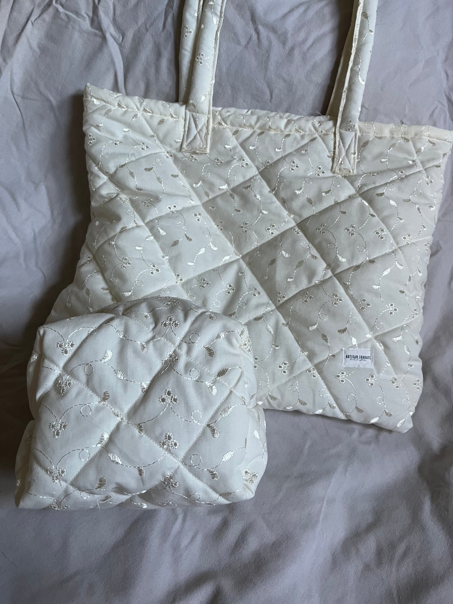 Quilted Tote Bag Yellow