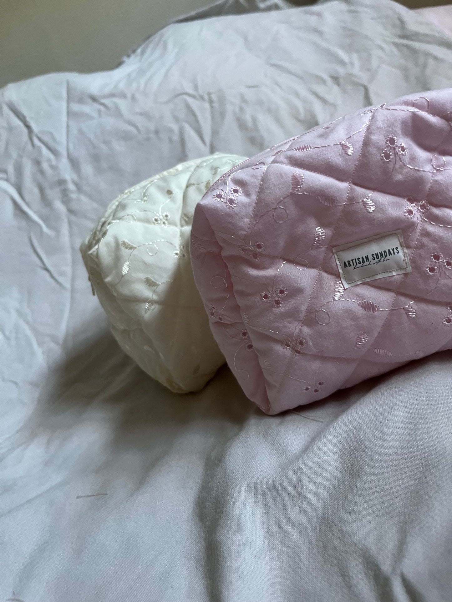 Quilted Make-up Bag Yellow