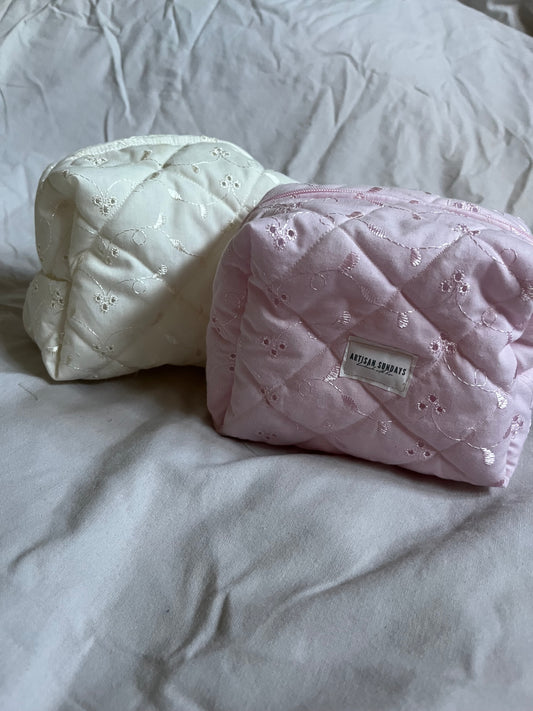 Quilted Make-up Bag Yellow