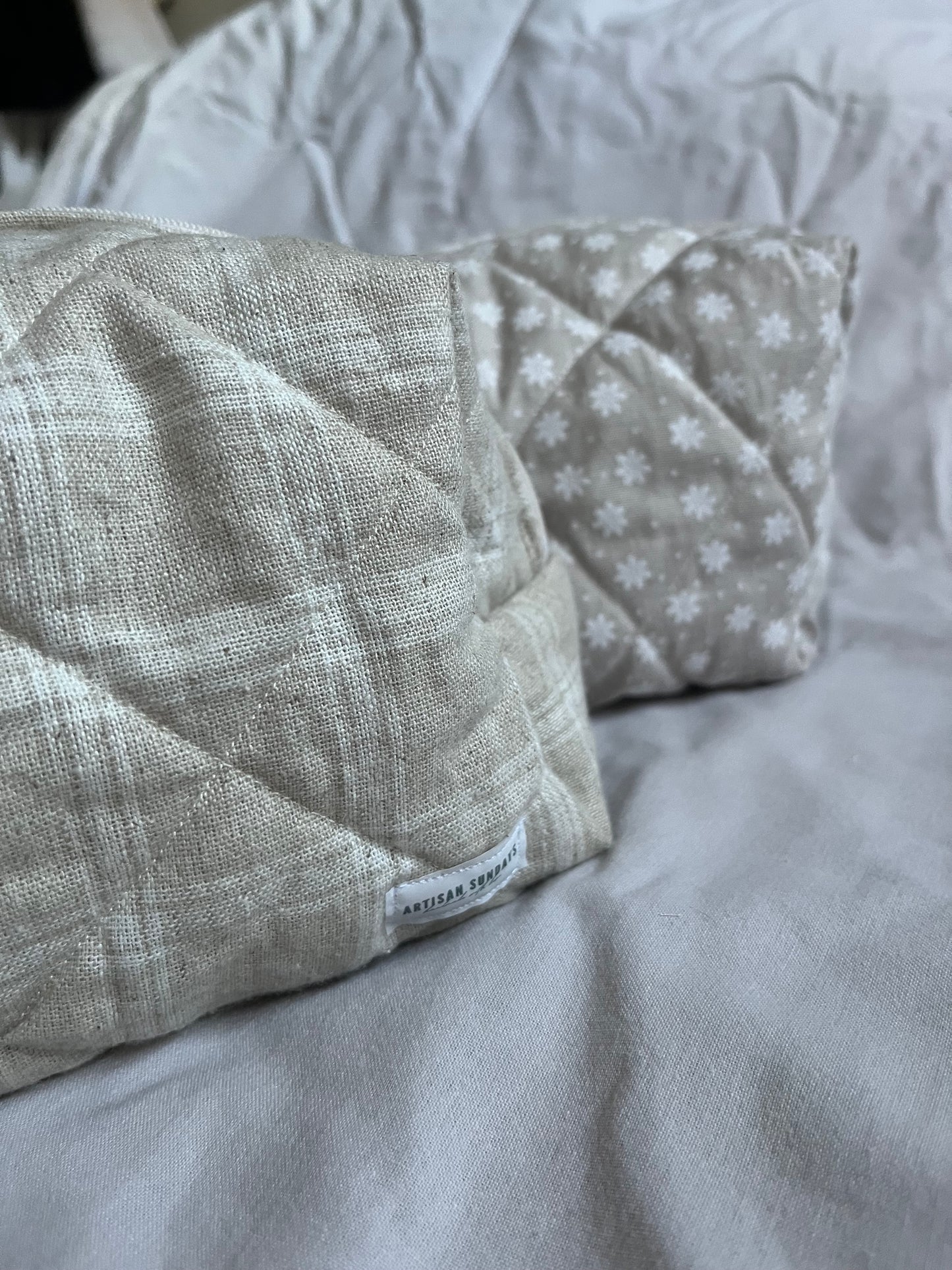 Quilted Make-up Bag Checked