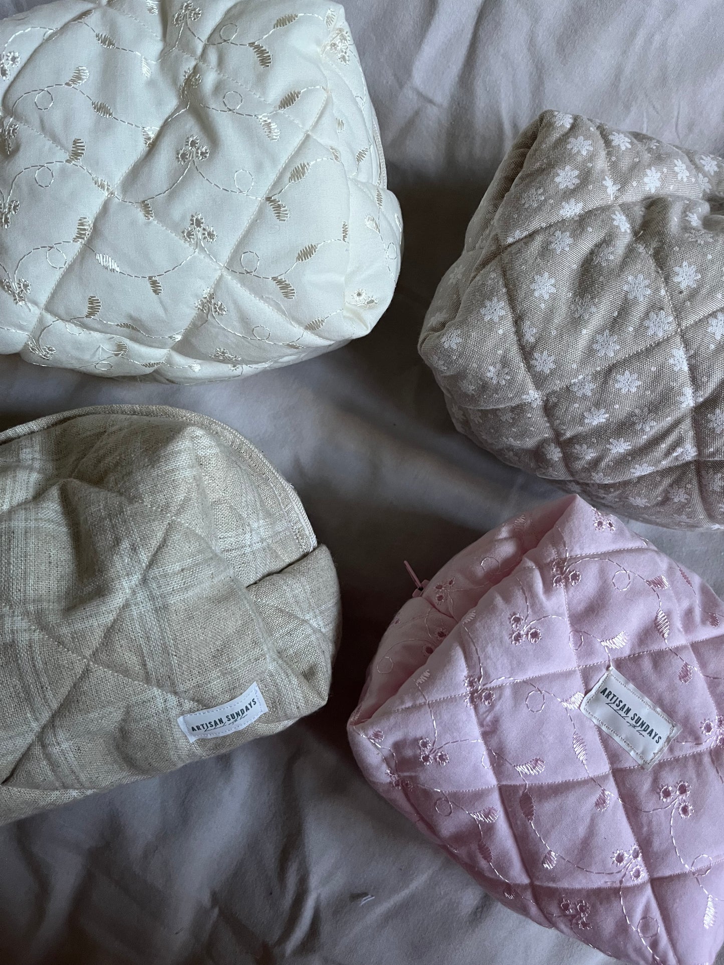 Quilted Make-up Bag Yellow